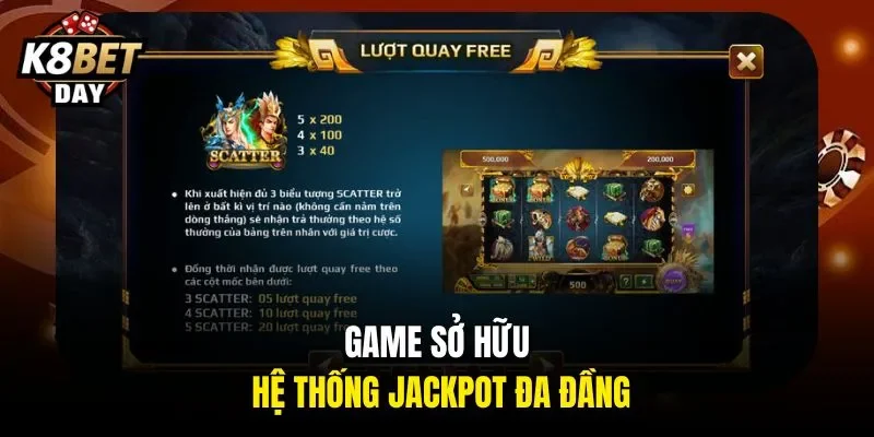 Game sở hữu hệ thống jackpot đa đầng